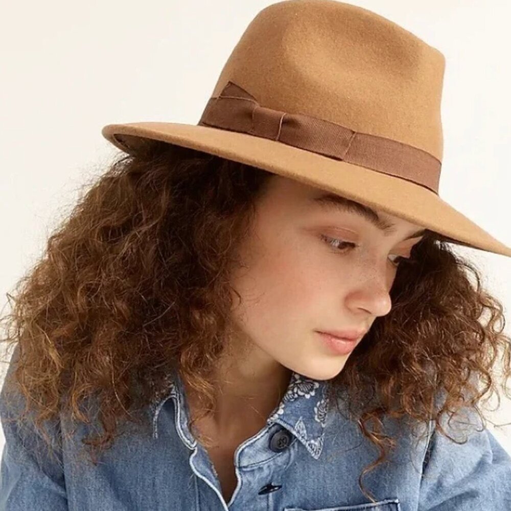 Brand New, J. Crew Western hat with grosgrain trim